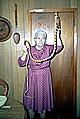 Julia Clary of Zwolle with a bullwhip she made