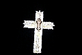 Cross made of garfish scales