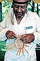 Ivy Billiot Weaving a Basket