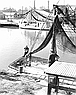 Docked Shrimp Trawlers in Terrebonne Parish, circa 1960