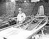 Raymond Sedotal with his Creole skiff at the 1984 Louisiana World Exposition