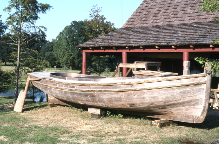 The lugger under construction at Vermilionville. Photo: Maida Owens.
