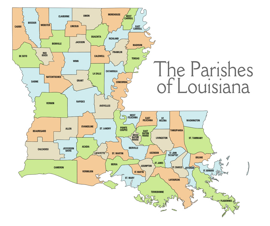 Louisiana Parishes Map