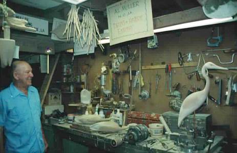 Al Muller carves duck and bird decoys in his workshop in Bucktown, a fishing community on Lake Pontchartrain in Metairie.